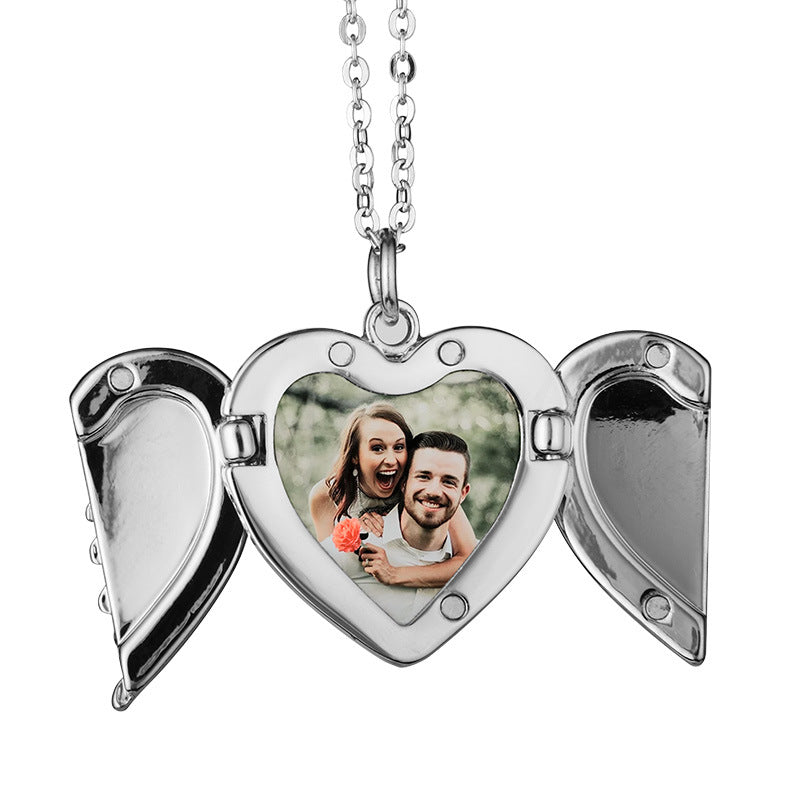 Couples' Heart Necklace with Angel Wings – Great Valentine's Gift