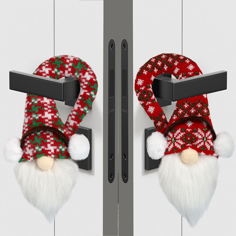 Faceless Santa Claus Door Handle Pendant - Festive Home Decoration