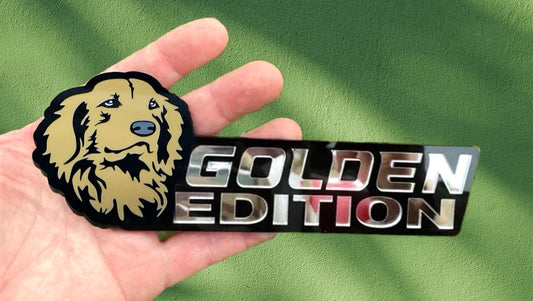 Golden Tan Golden Retriever Car Badge Car Emblem CE008