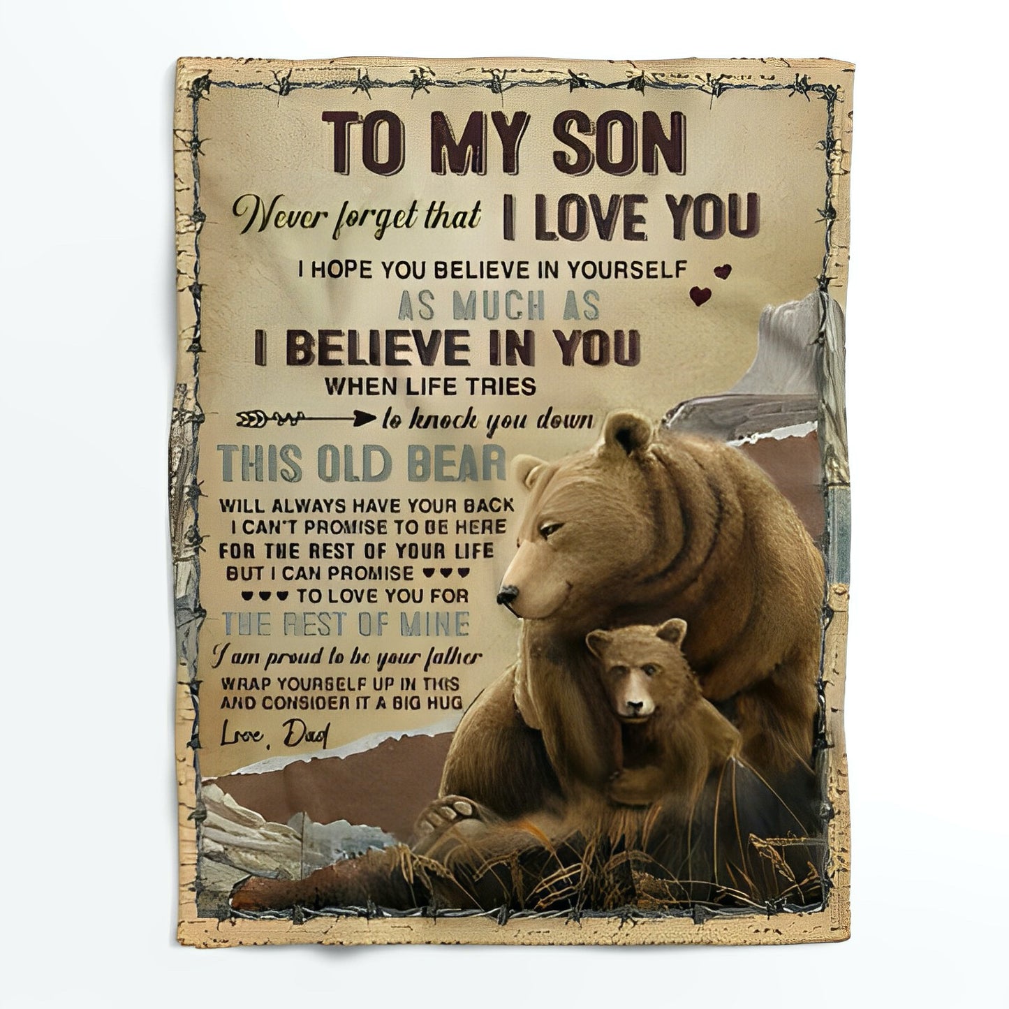 Brown Bear Premium Blanket - I Believe In You