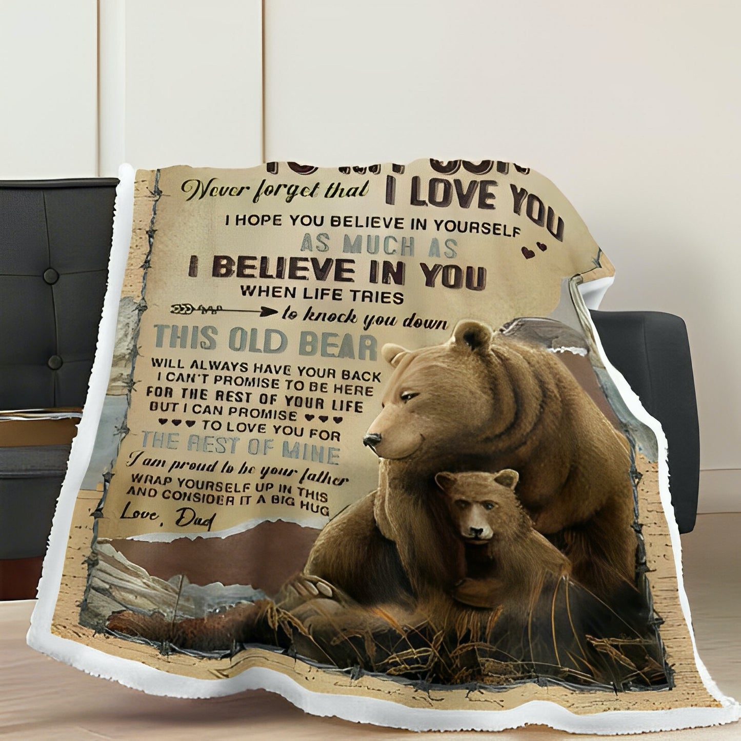 Brown Bear Premium Blanket - I Believe In You