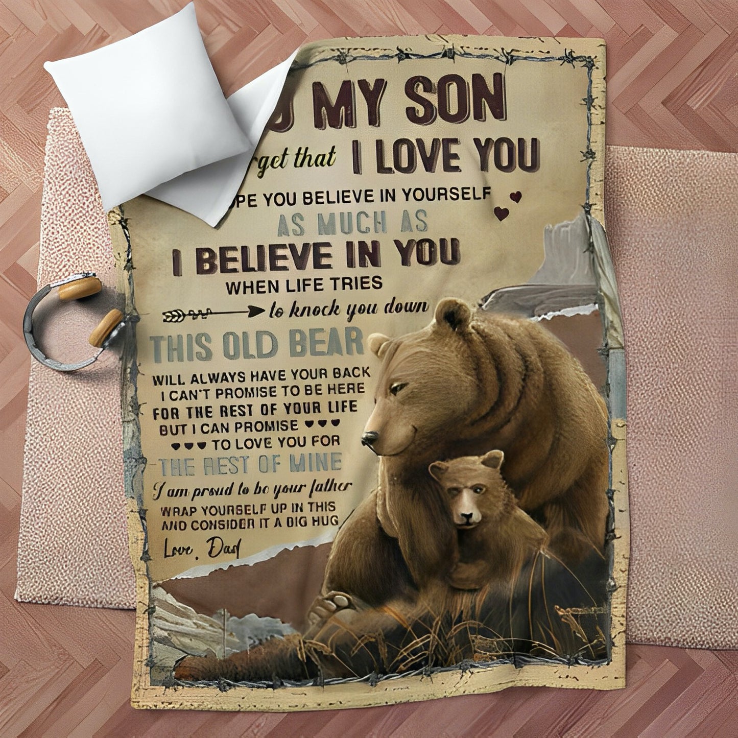 Brown Bear Premium Blanket - I Believe In You