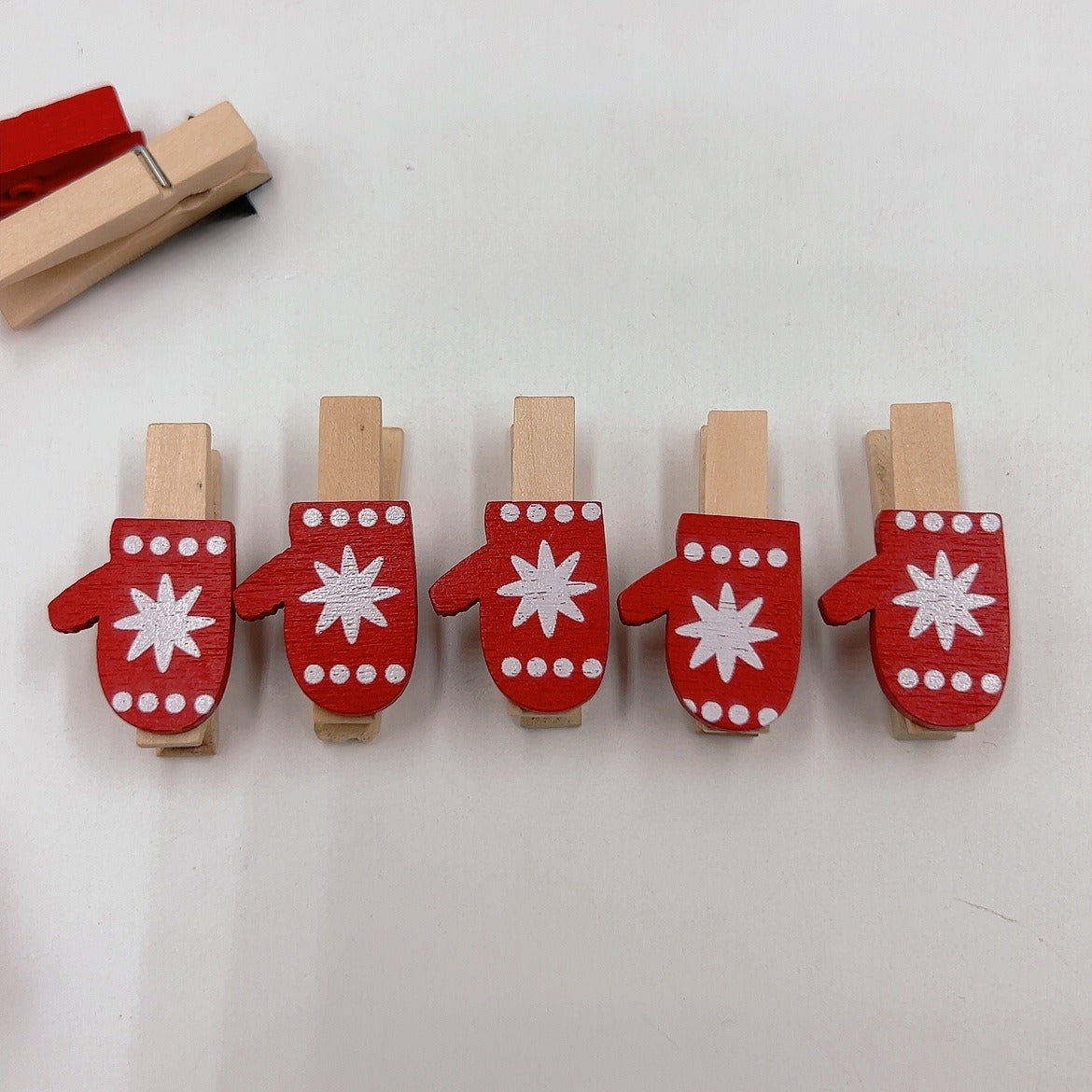 Christmas Wood Clips - Snowflake & Deer Photo Clips for Tree Decor